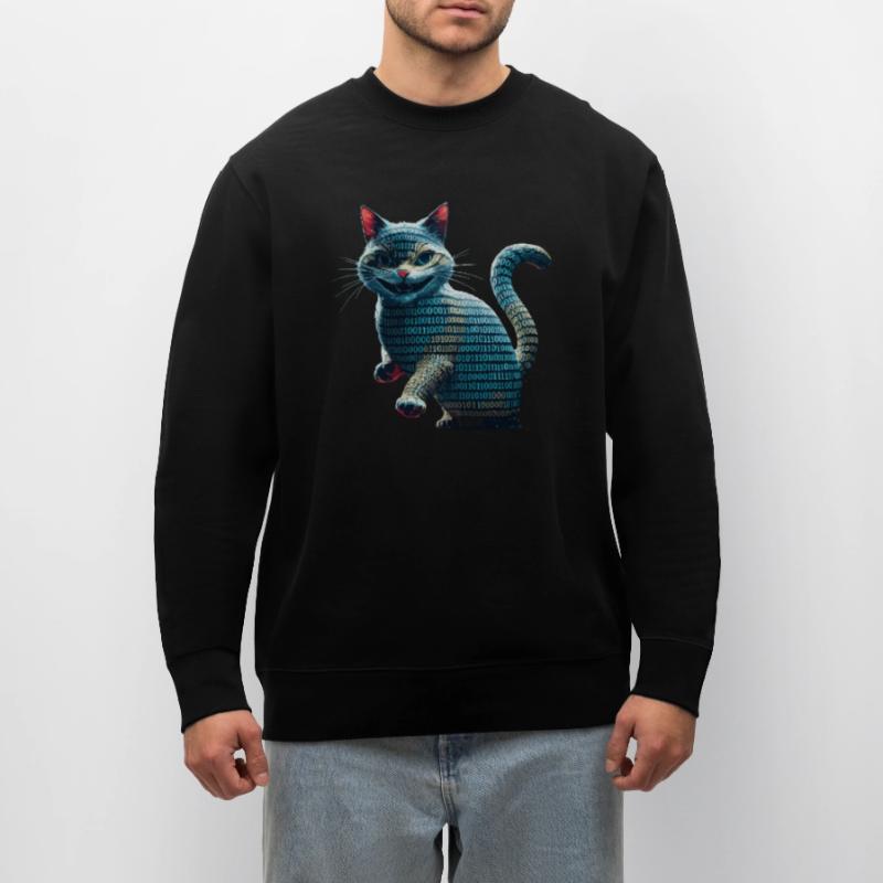 Tech cat with binary code for programmers and Stanley/Stella CHANGER Unisex Organic Sweatshirt
