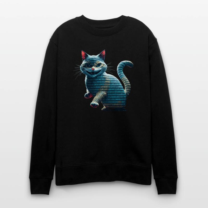 Tech cat with binary code for programmers and Stanley/Stella CHANGER Unisex Organic Sweatshirt