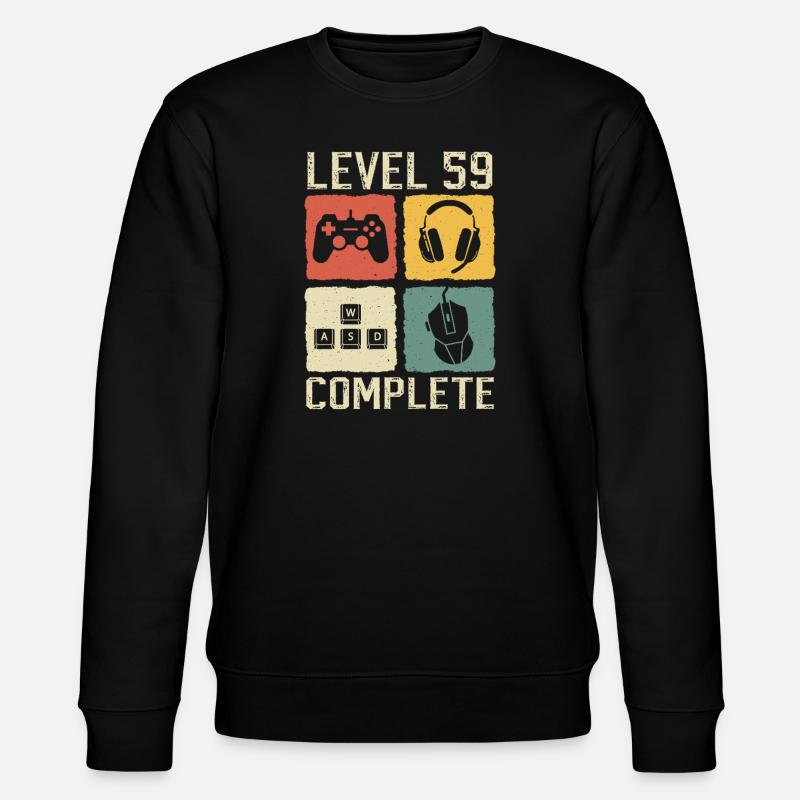 Level 59 Complete Gamer 59th Birthday Gift - Stanley/Stella CHANGER Unisex Organic Sweatshirt - black