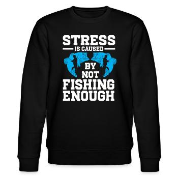 Fishing Design Fish Lover Fisherman - Stanley/Stella Unisex Bio-Sweatshirt CHANGER  - Schwarz - Vorne - Nik (191cm) & Marisol (170cm)