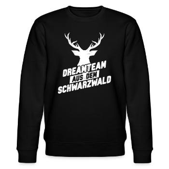 Team aus dem Schwarzwald - Stanley/Stella Unisex Bio-Sweatshirt CHANGER  - Schwarz - Vorne - Nik (191cm) & Marisol (170cm)