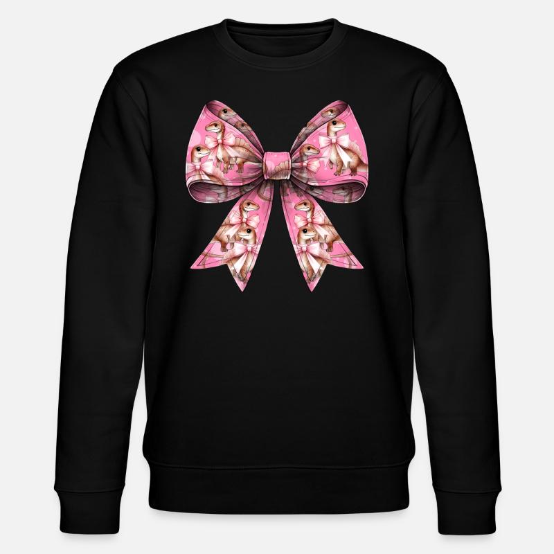 Coquette Bow Spinosaurus Dinosaur Pattern - Stanley/Stella CHANGER Unisex Organic Sweatshirt - black