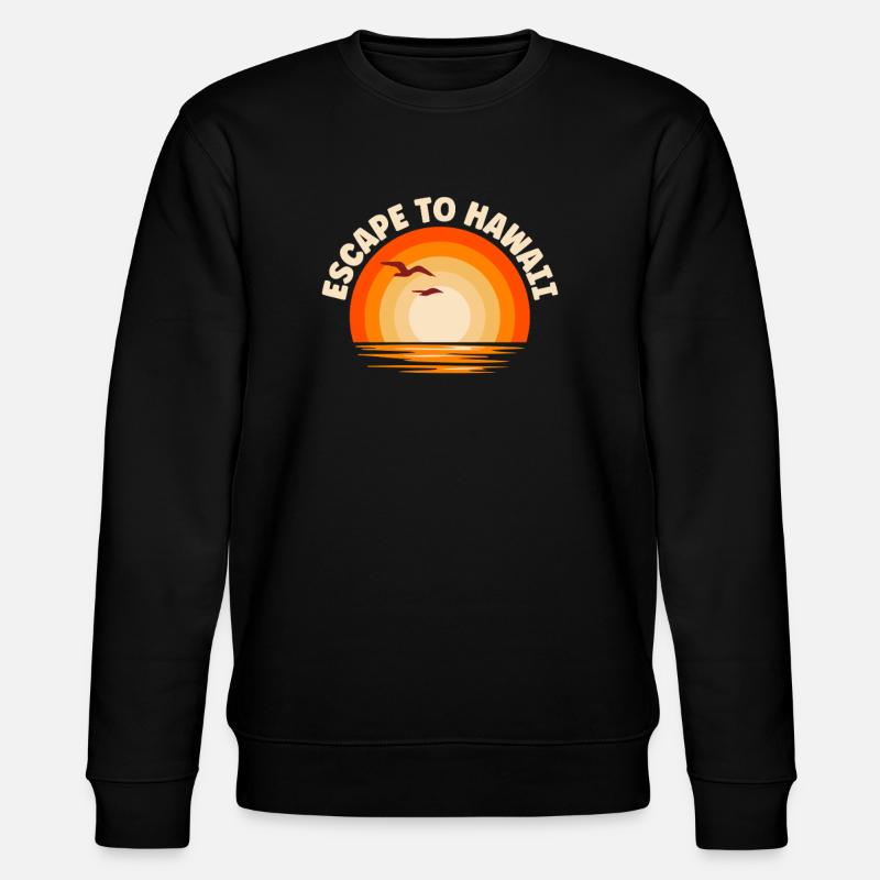 Ich fliehe nach Hawaii - Stanley/Stella Unisex Bio-Sweatshirt CHANGER  - Schwarz