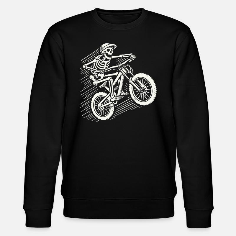 Skeleton Vélo Aventure VTT Rétro - Sweat bio CHANGER Stanley/Stella Unisexe - noir