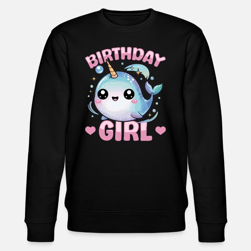 Narwhal Chibi Kawaii - Stanley/Stella Unisex Bio-Sweatshirt CHANGER  - Schwarz