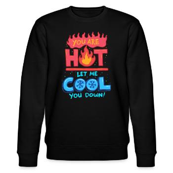 Air Conditioning Technician Let Me Cool You Down - Stanley/Stella CHANGER Unisex Organic Sweatshirt - black - Front - Nik (191cm) & Marisol (170cm)
