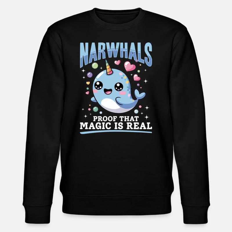 Narval Chibi Kawaii - Sweat bio CHANGER Stanley/Stella Unisexe - noir