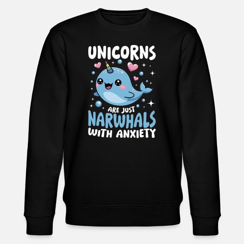 Narval Chibi Kawaii - Sweat bio CHANGER Stanley/Stella Unisexe - noir