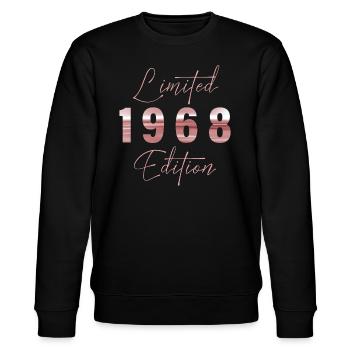 Minimalist Limited 1968 Edition Geburtstag Pastel - Stanley/Stella Unisex Bio-Sweatshirt CHANGER  - Schwarz - Vorne - Nik (191cm) & Marisol (170cm)