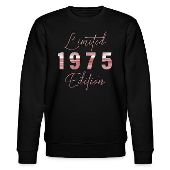 Minimalist Limited 1975 Edition Geburtstag Pastel - Stanley/Stella Unisex Bio-Sweatshirt CHANGER  - Schwarz - Vorne - Nik (191cm) & Marisol (170cm)