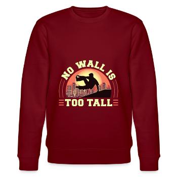 Parkour Freerunning Traceur - Stanley/Stella Unisex Bio-Sweatshirt CHANGER  - Burgunderrot - Vorne - Nik (191cm) & Marisol (170cm)