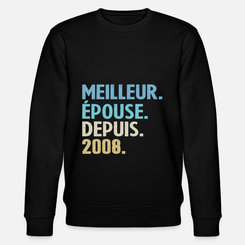 Beste Ehefrau seit 2008 - Stanley/Stella Unisex Bio-Sweatshirt CHANGER  - Schwarz