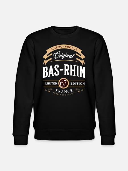 Bas-Rhin Department France - Stanley/Stella CHANGER Unisex Organic Sweatshirt - black