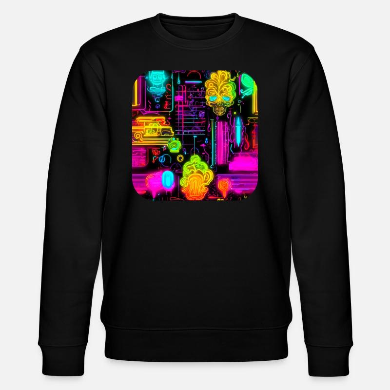 Néon style abstrait tendance UV - Sweat bio CHANGER Stanley/Stella Unisexe - noir