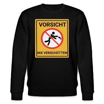Lustiges Vatertags Design - Vorsicht - Stanley/Stella Unisex Bio-Sweatshirt CHANGER  - Schwarz - Vorne - Nik (191cm) & Marisol (170cm)