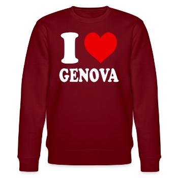 J’aime Gênes (ville) région Italie Cœur - Sweat bio CHANGER Stanley/Stella Unisexe - bordeaux - Devant - Nik (191cm) & Marisol (170cm)