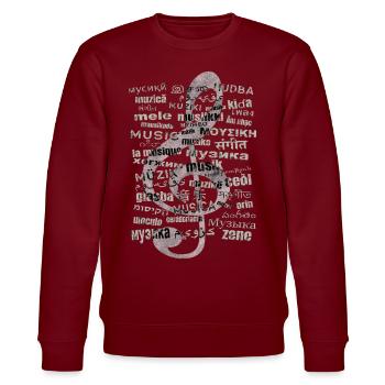 World music day - Stanley/Stella CHANGER Unisex Organic Sweatshirt - burgundy - Front - Nik (191cm) & Marisol (170cm)