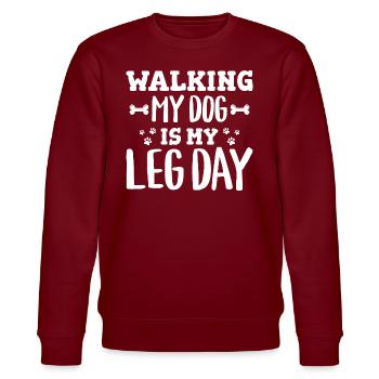 Joke Gym Quote Funny Humor Dog - Stanley/Stella CHANGER Unisex Organic Sweatshirt - burgundy - Front - Nik (191cm) & Marisol (170cm)