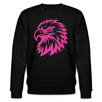 Pinker Adler Design - Stanley/Stella Unisex Bio-Sweatshirt CHANGER  - Schwarz - Vorne - Nik (191cm) & Marisol (170cm)