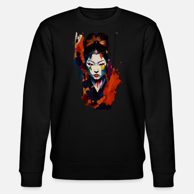 Samurai Warrior - Splash Art - Stanley/Stella CHANGER Unisex Organic Sweatshirt - black