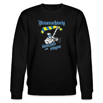 Braunschweig kämpfen und siegen No II - Stanley/Stella Unisex Bio-Sweatshirt CHANGER  - Schwarz - Vorne - Nik (191cm) & Marisol (170cm)