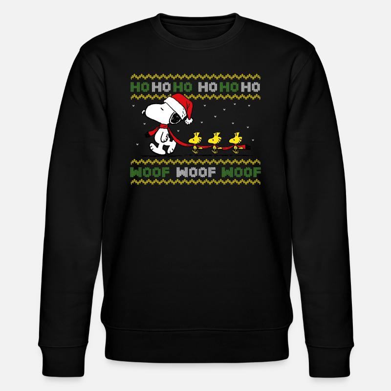 Peanuts Snoopy Hohoho - Stanley/Stella CHANGER Unisex Organic Sweatshirt - black