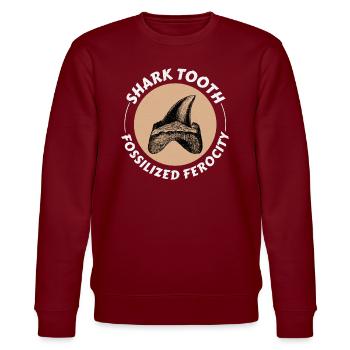 Haifischzähne Sammler Fossilienjagd Paläontologie - Stanley/Stella Unisex Bio-Sweatshirt CHANGER  - Burgunderrot - Vorne - Nik (191cm) & Marisol (170cm)