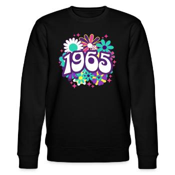 Rétro Groovy Année 1965 Femme 60 Ans Anniversaire - Sweat bio CHANGER Stanley/Stella Unisexe - noir - Devant - Nik (191cm) & Marisol (170cm)