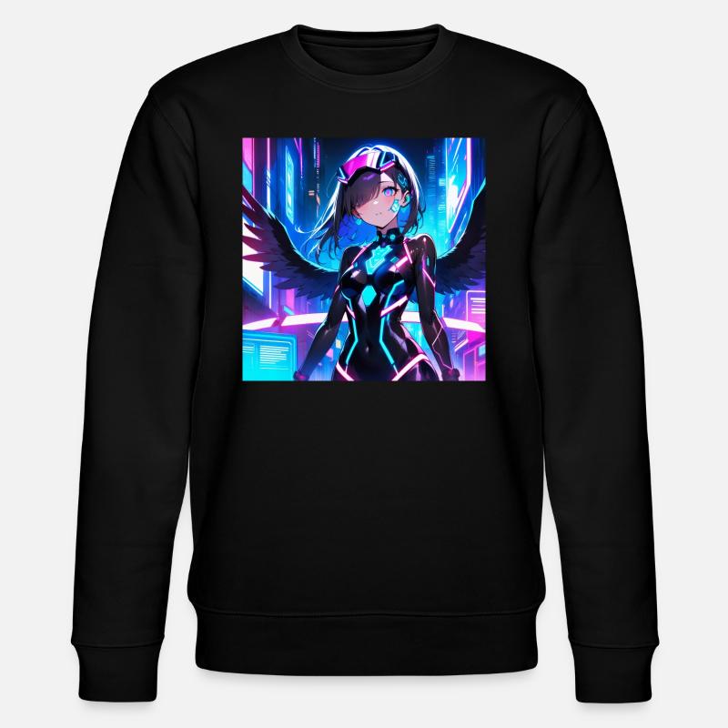Cyber Engel Mädchen - Stanley/Stella Unisex Bio-Sweatshirt CHANGER  - Schwarz
