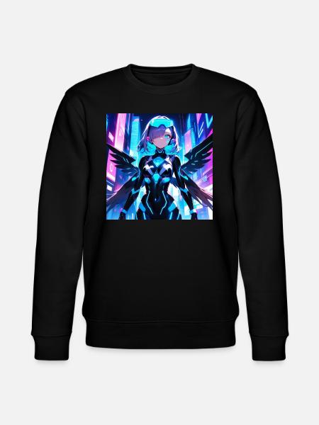 Cyber Engel Mädchen waifu - Stanley/Stella Unisex Bio-Sweatshirt CHANGER - Schwarz