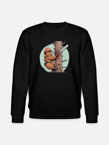 Beaver Lumberjack Chainsaw - Stanley/Stella CHANGER Unisex Organic Sweatshirt - black