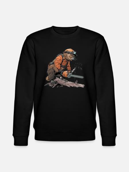 Beaver Lumberjack Chainsaw - Stanley/Stella CHANGER Unisex Organic Sweatshirt - black
