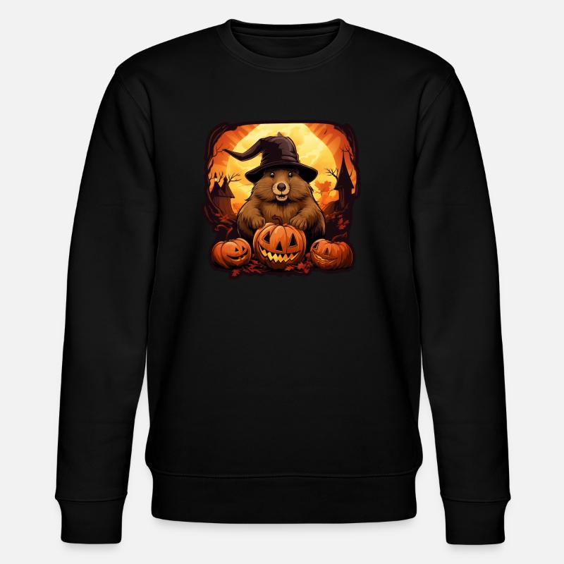 Halloween Capibara - Stanley/Stella Unisex Bio-Sweatshirt CHANGER  - Schwarz