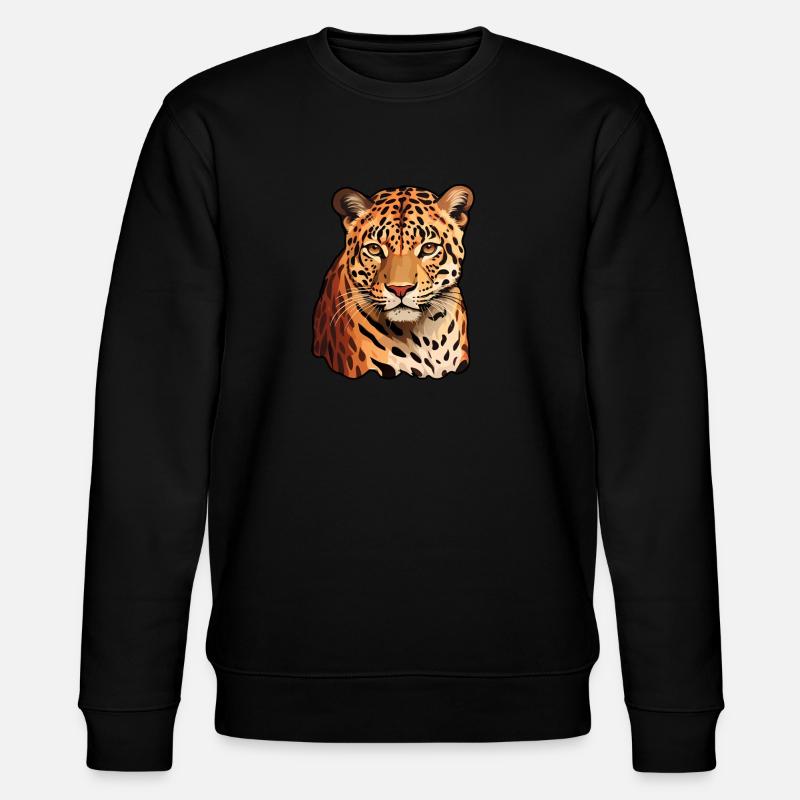 Leopard - Stanley/Stella CHANGER Unisex Organic Sweatshirt - black