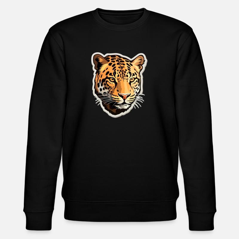 Leopard - Stanley/Stella CHANGER Unisex Organic Sweatshirt - black