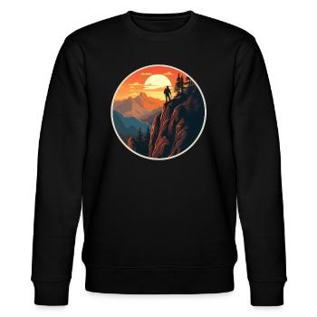 Wandern Natur Urlaub - Stanley/Stella Unisex Bio-Sweatshirt CHANGER  - Schwarz - Vorne - Nik (191cm) & Marisol (170cm)