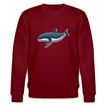 Wal Walfisch - Stanley/Stella Unisex Bio-Sweatshirt CHANGER  - Burgunderrot - Vorne - Nik (191cm) & Marisol (170cm)