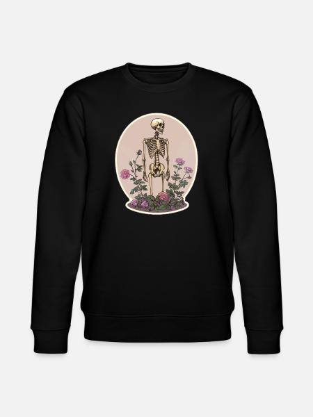 Plant Lover Skeleton Flowers - Stanley/Stella CHANGER Unisex Organic Sweatshirt - black