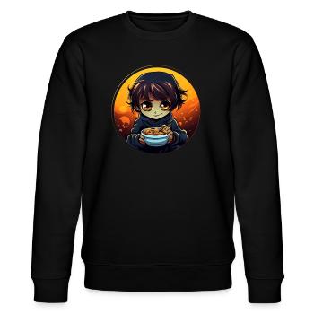 Cereal Killer Lustiges Müsli Motiv - Stanley/Stella Unisex Bio-Sweatshirt CHANGER  - Schwarz - Vorne - Nik (191cm) & Marisol (170cm)