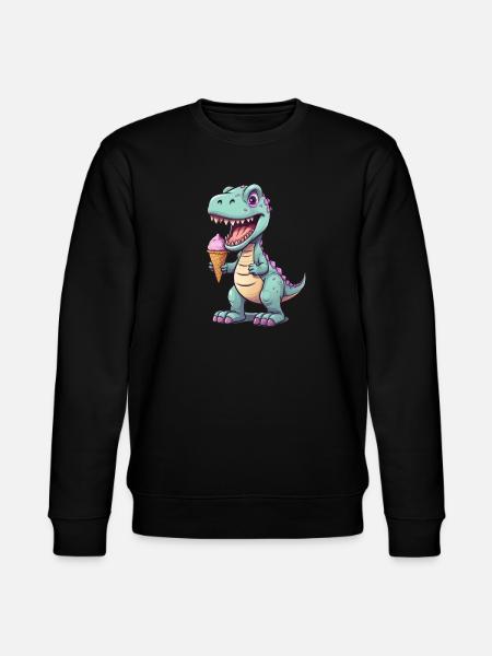 Dino eats cream - Stanley/Stella CHANGER Unisex Organic Sweatshirt - black