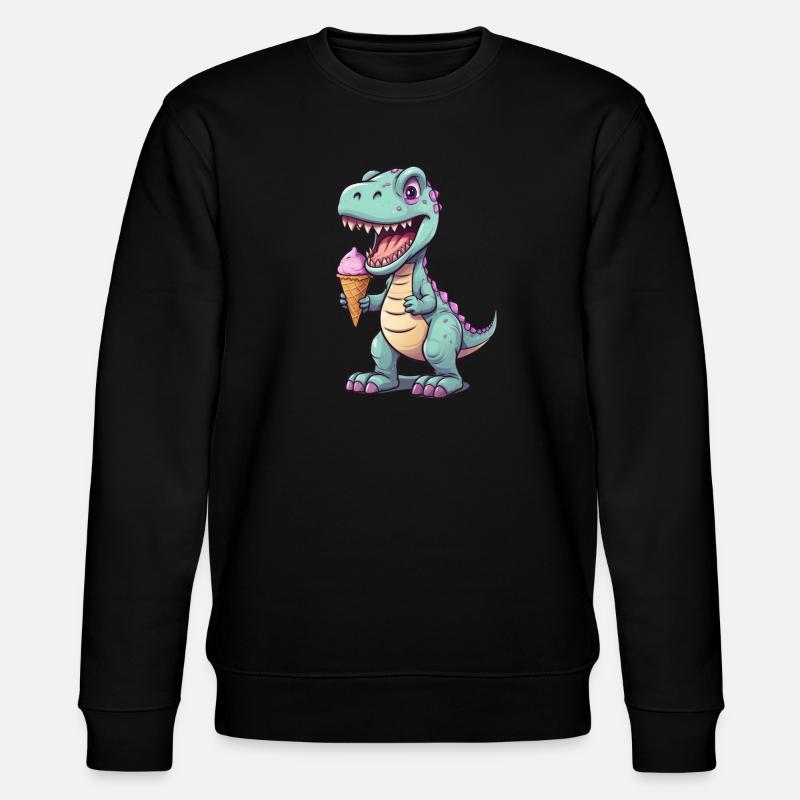 Dino mange de la glace - Sweat bio CHANGER Stanley/Stella Unisexe - noir
