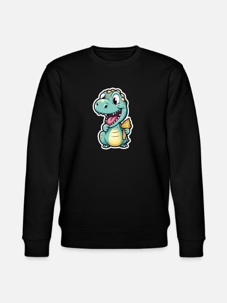 Dino eats cream - Stanley/Stella CHANGER Unisex Organic Sweatshirt - black