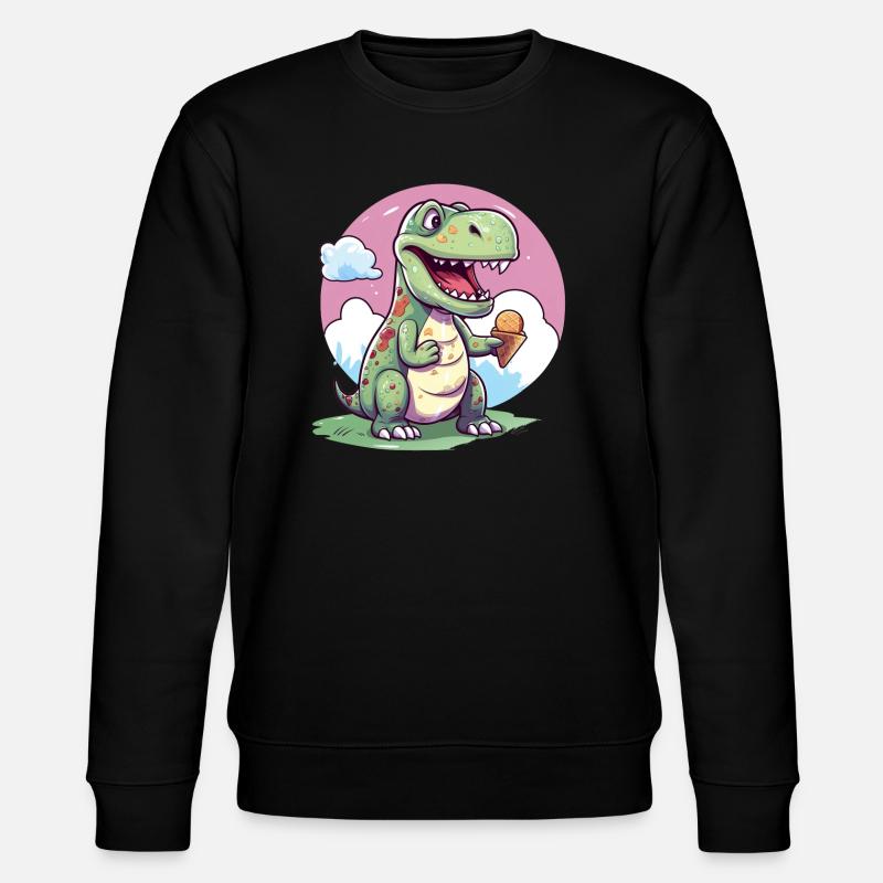 Dino mange de la glace - Sweat bio CHANGER Stanley/Stella Unisexe - noir
