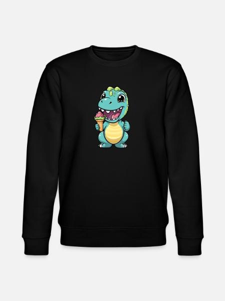 Dino eats cream - Stanley/Stella CHANGER Unisex Organic Sweatshirt - black