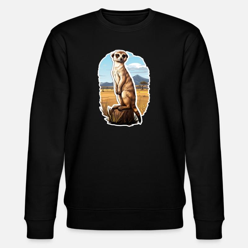 Erdmännchen - Stanley/Stella Unisex Bio-Sweatshirt CHANGER  - Schwarz