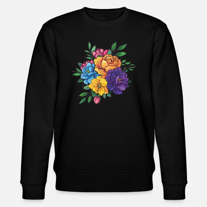 Blumenstrauß Blumen Blüten - Stanley/Stella Unisex Bio-Sweatshirt CHANGER - Schwarz