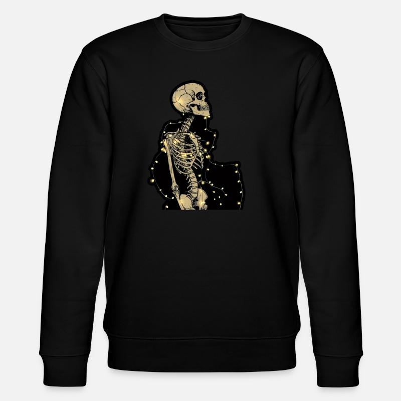 Skeleton Lights Bones Skull - Stanley/Stella CHANGER Unisex Organic Sweatshirt - black