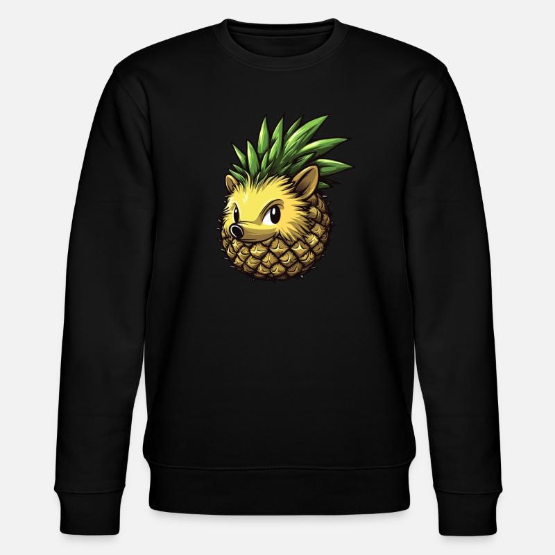 Pineapple Hedgehog - Stanley/Stella CHANGER Unisex Organic Sweatshirt - black