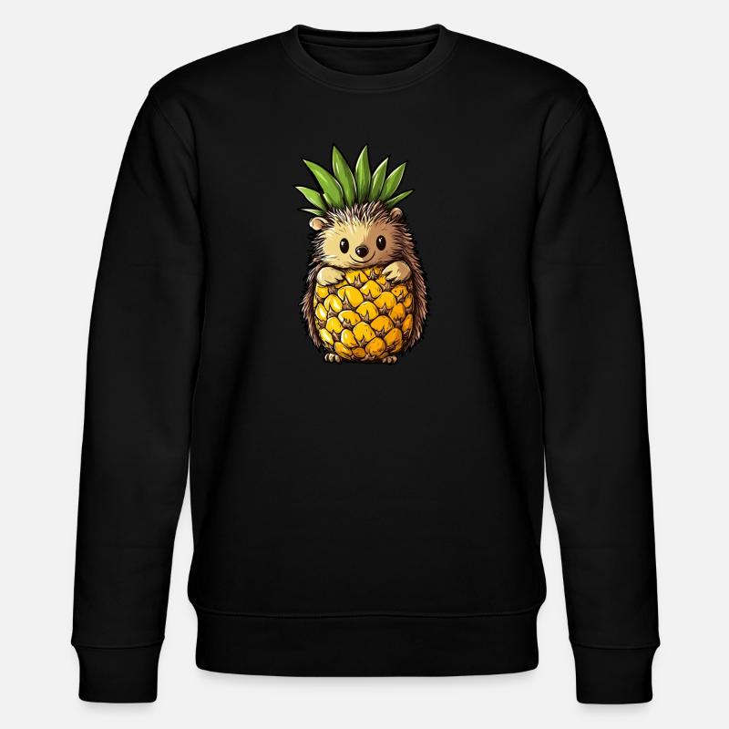 Ananas Igel - Stanley/Stella Unisex Bio-Sweatshirt CHANGER  - Schwarz