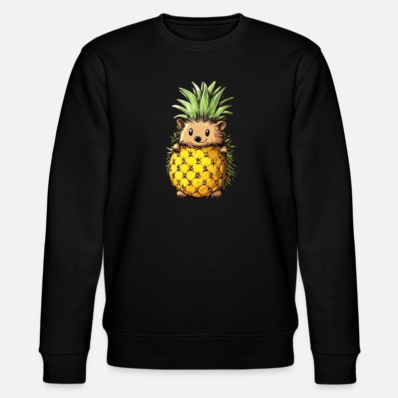 Pineapple Hedgehog - Stanley/Stella CHANGER Unisex Organic Sweatshirt - black